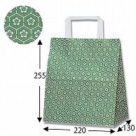 >HEIKO 紙袋 H25チャームバッグ S2(平手) 梅小紋 緑 50枚