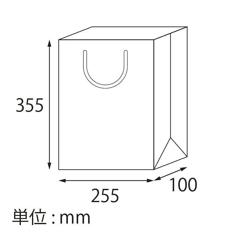 【オリジナル印刷】特注TCB 高級手提げ袋 255×100×355 1色 ベタ無 500枚