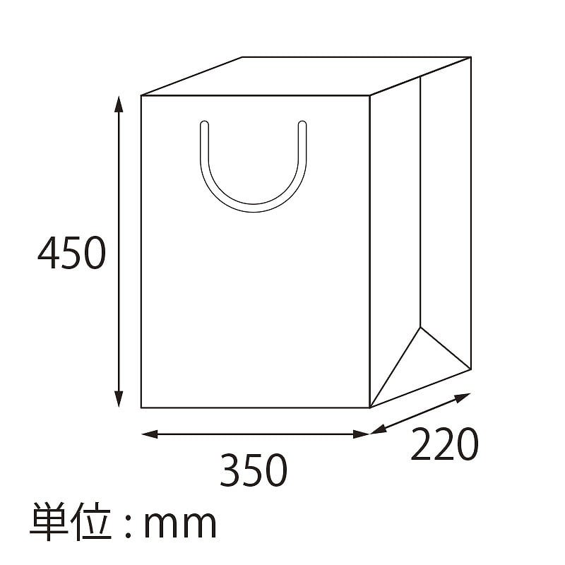 【オリジナル印刷】特注TCB 高級手提げ袋 350×220×450 1色 ベタ無 500枚