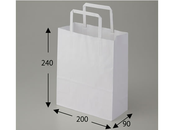 【直送品】ヘイコー 紙袋 H25 チャームバッグ 20-1 平手 晒白無地 50枚 1束（ご注文単位1束)