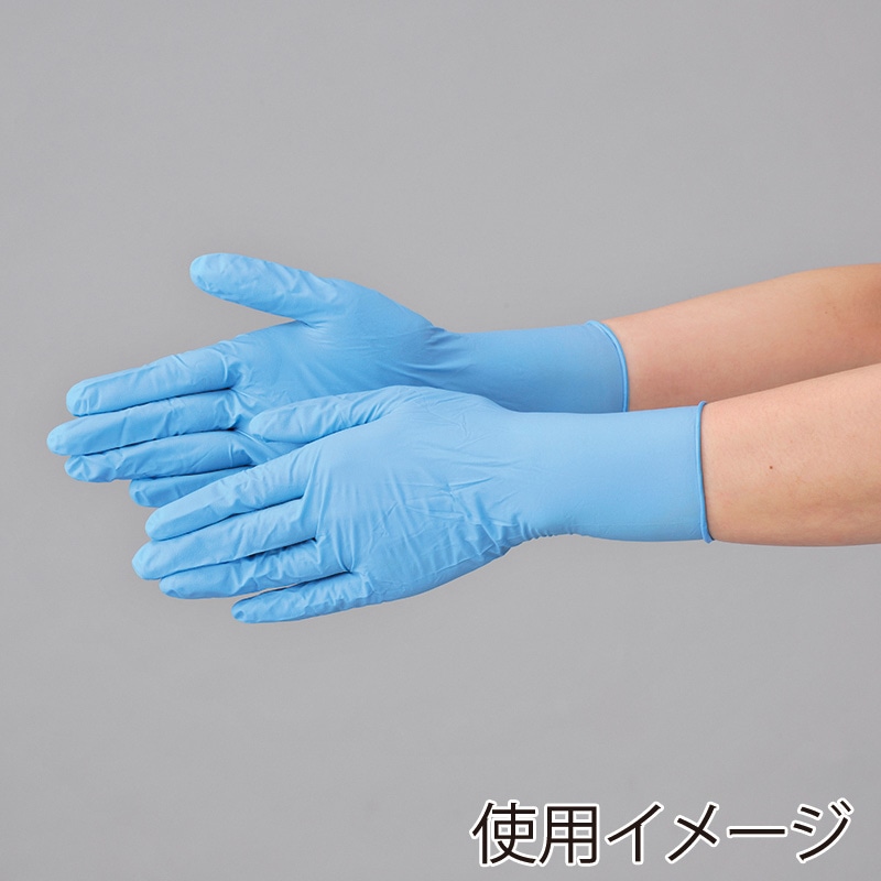 【直送品】 エブノ ニトリル極薄手袋　粉付 箱入　M 510　ブルー 100枚/箱（ご注文単位20箱）