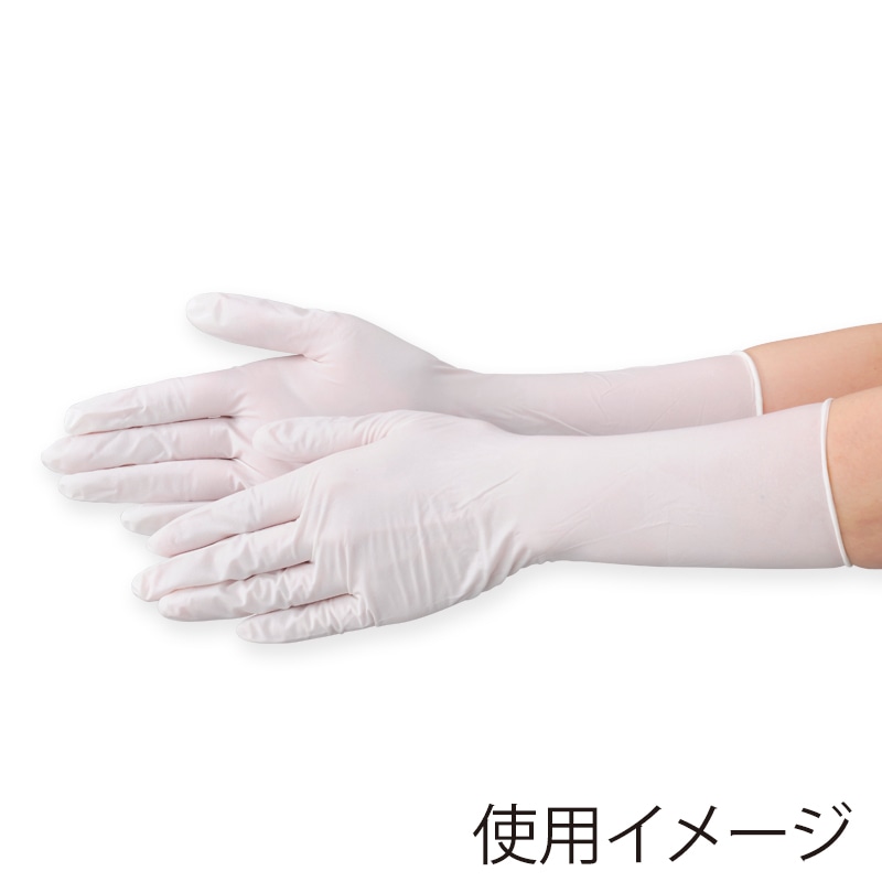 【直送品】 エブノ ニトリル極薄ロング手袋 LL 530　ホワイト 100枚/箱（ご注文単位20箱）