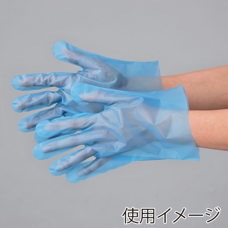 【直送品】 エブノ ポリ手袋　ポリクリーンエンボス 袋入　SS 342　ブルー 100枚/袋（ご注文単位60袋）