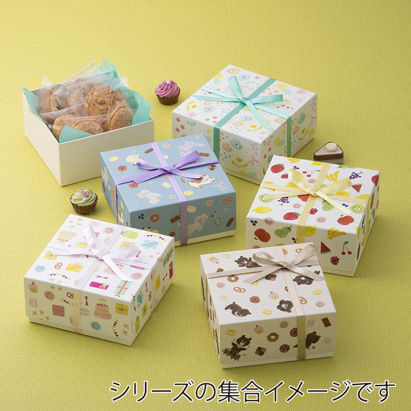 【直送品】 洋菓子箱　正方形フェザーギフトケース S　キャット 1243　1個（ご注文単位100個）