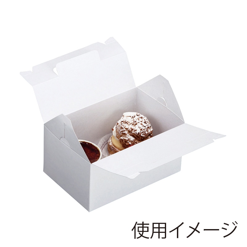 ヤマニパッケージ ケーキ箱　ショートホワイト ＃6 DE－17 50枚/束（ご注文単位6束）【直送品】