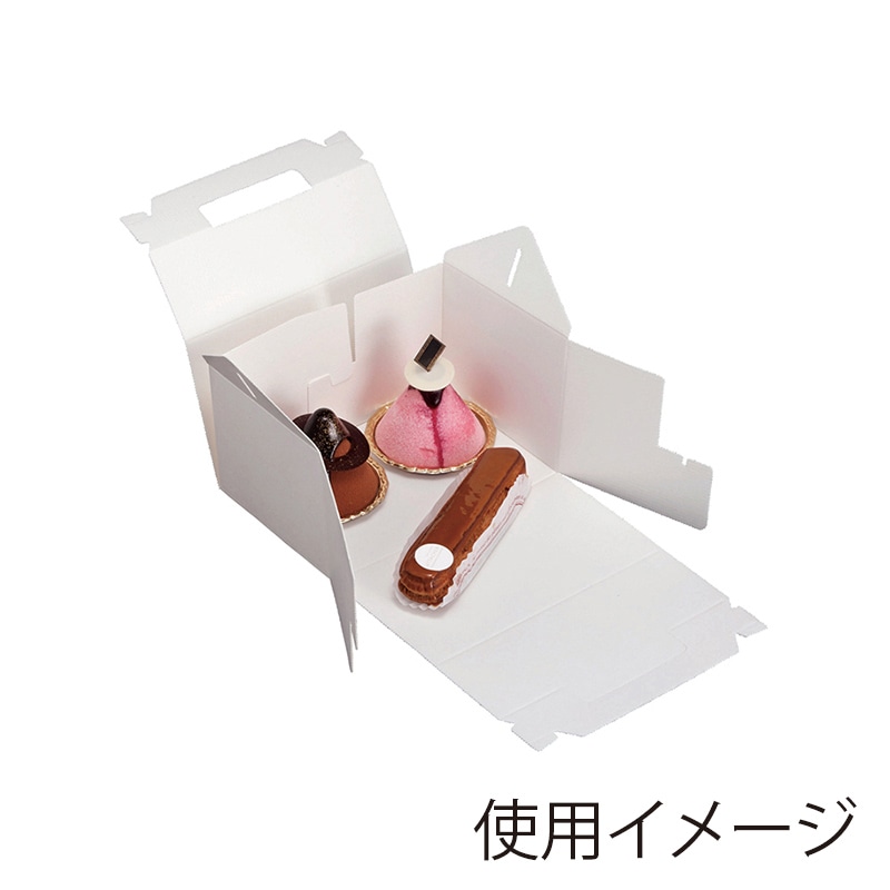 【直送品】 ヤマニパッケージ ケーキ箱　エコキャリー組立 ＃5 DE－75 50枚/包（ご注文単位6包）