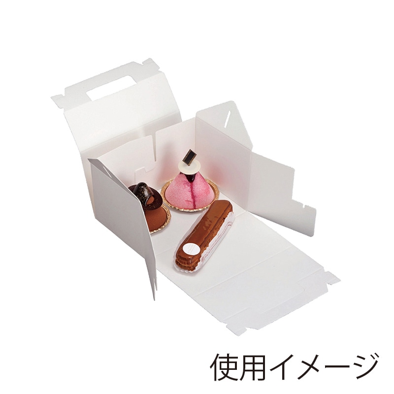 【直送品】 ヤマニパッケージ ケーキ箱　エコキャリー組立 ＃6 DE－76 50枚/包（ご注文単位6包）