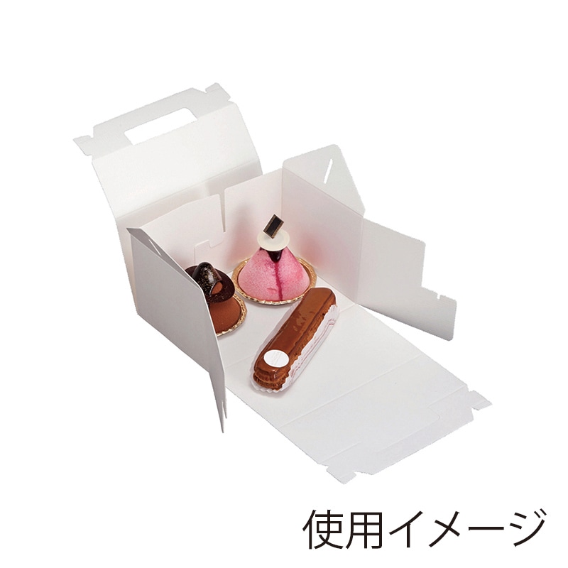 【直送品】 ヤマニパッケージ ケーキ箱　エコキャリー組立 ＃8 DE－78 50枚/包（ご注文単位4包）