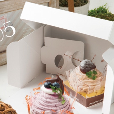 【直送品】cotta ケーキ箱　CP105 3×4 76396　ホワイト 50枚/束（ご注文単位1束）