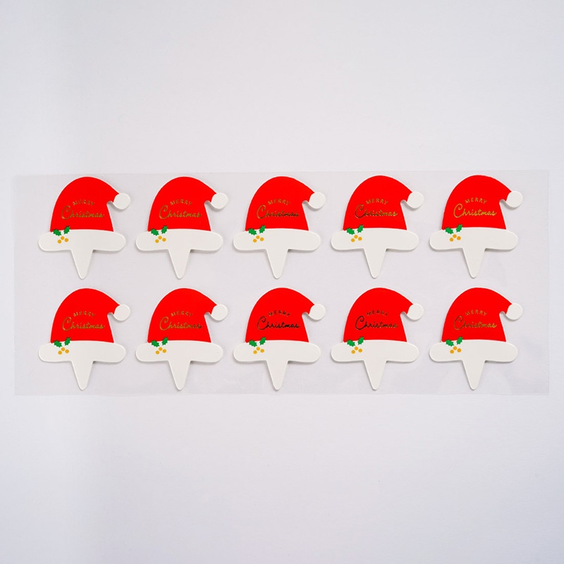 【直送品】 ケーキピック　サンタの帽子　10片  98148 10冊/束（ご注文単位1束）
