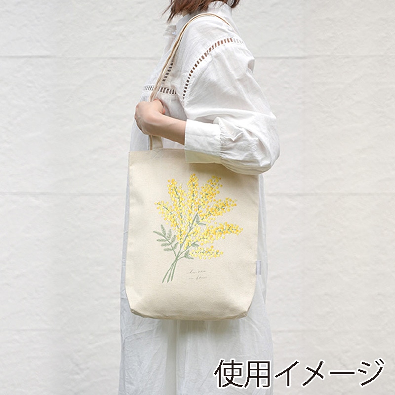 日本製 専用ページ✳︎再販✳︎ハンドメイド✳︎丸型巾着 花柄 ミモザ