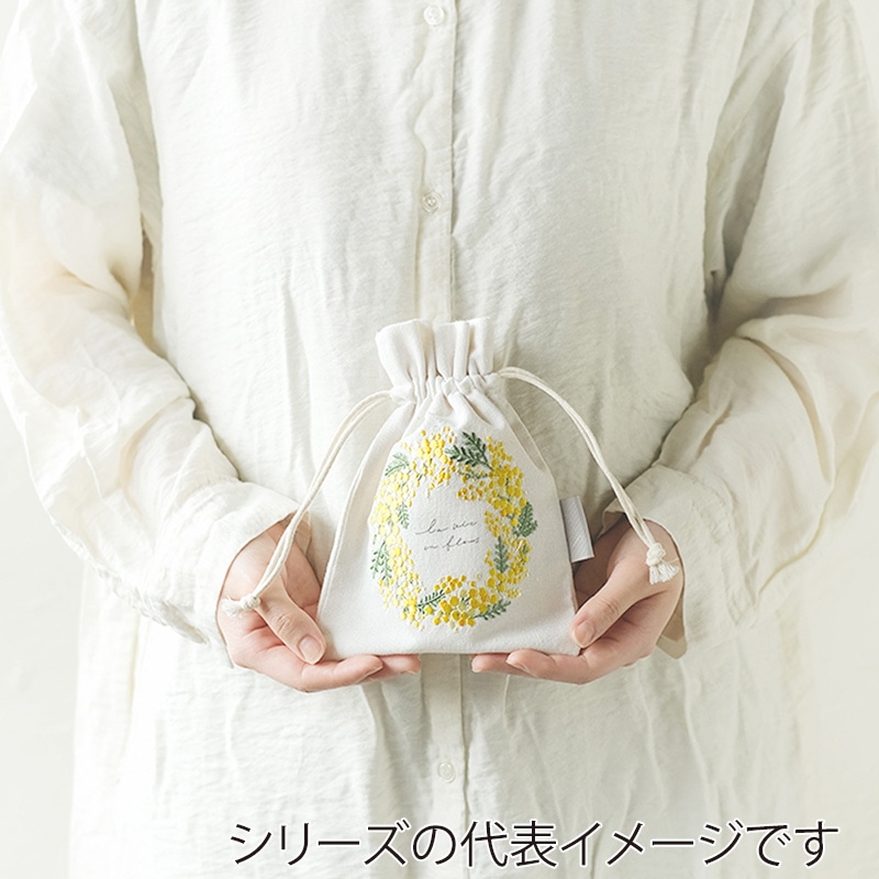 【直送品】 ケー・イー・アイ 刺繍巾着袋 ローズ IT004－1 1個（ご注文単位2個）