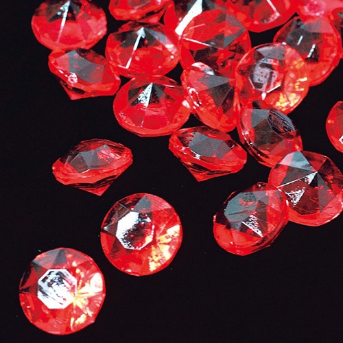 【直送品】 キッシーズ ジュエルアイス　ダイヤモンド　蛍光クリア 1kg　約250個入 レッド　KISJI62693 1袋（ご注文単位1袋）