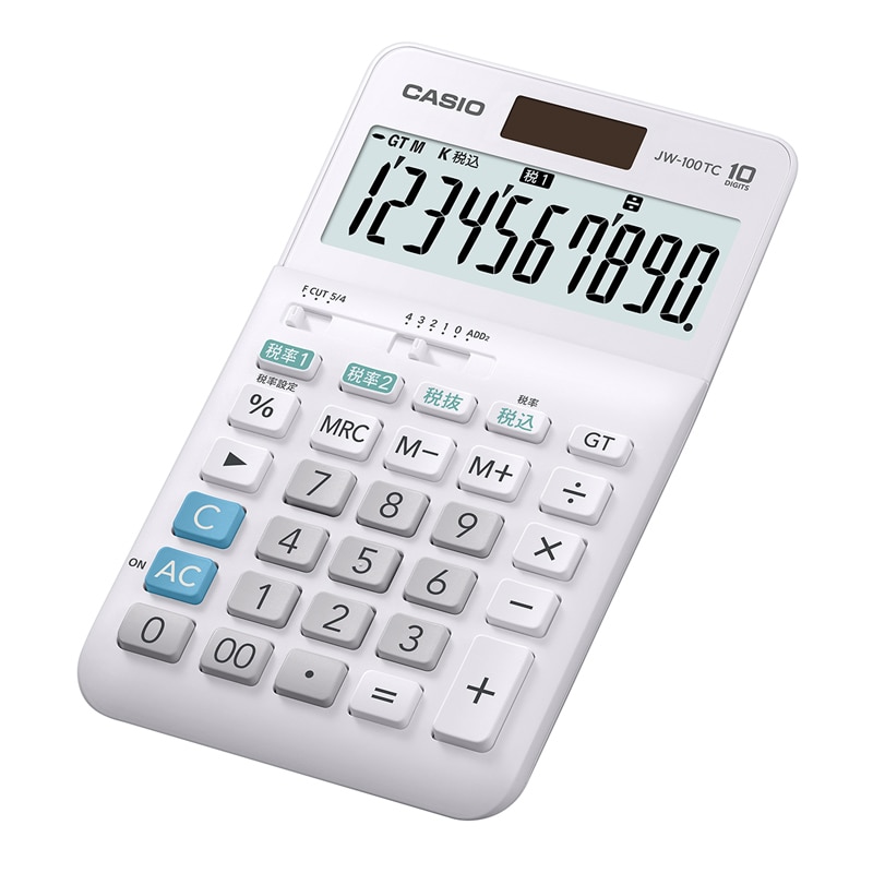 カシオ計算機 W税率電卓 ジャストタイプ JW-100TC-N 10桁 1台