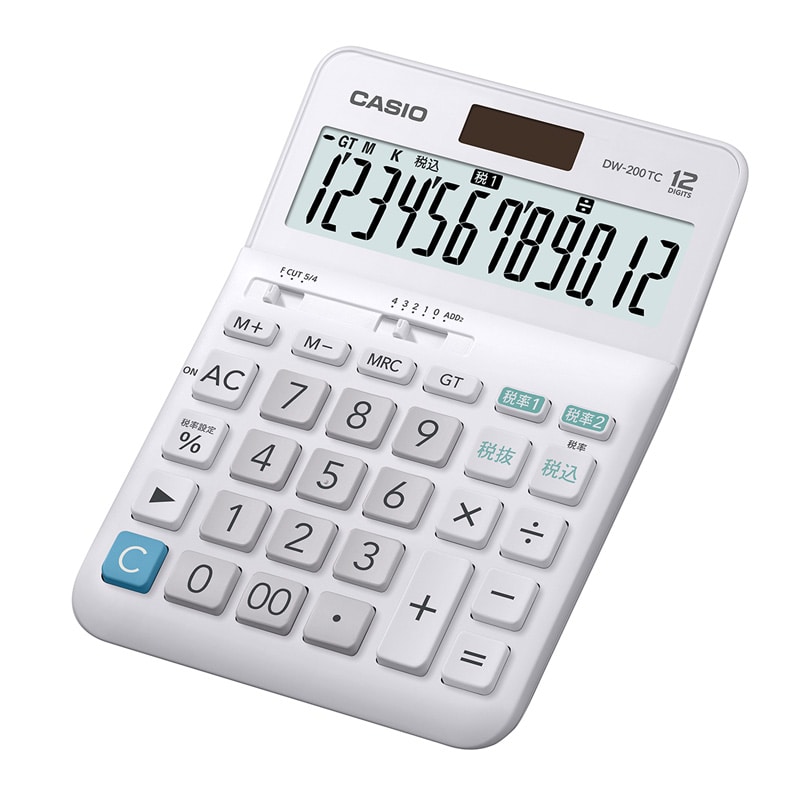 カシオ計算機 W税率電卓 デスクタイプ DW-200TC-N 12桁 1台