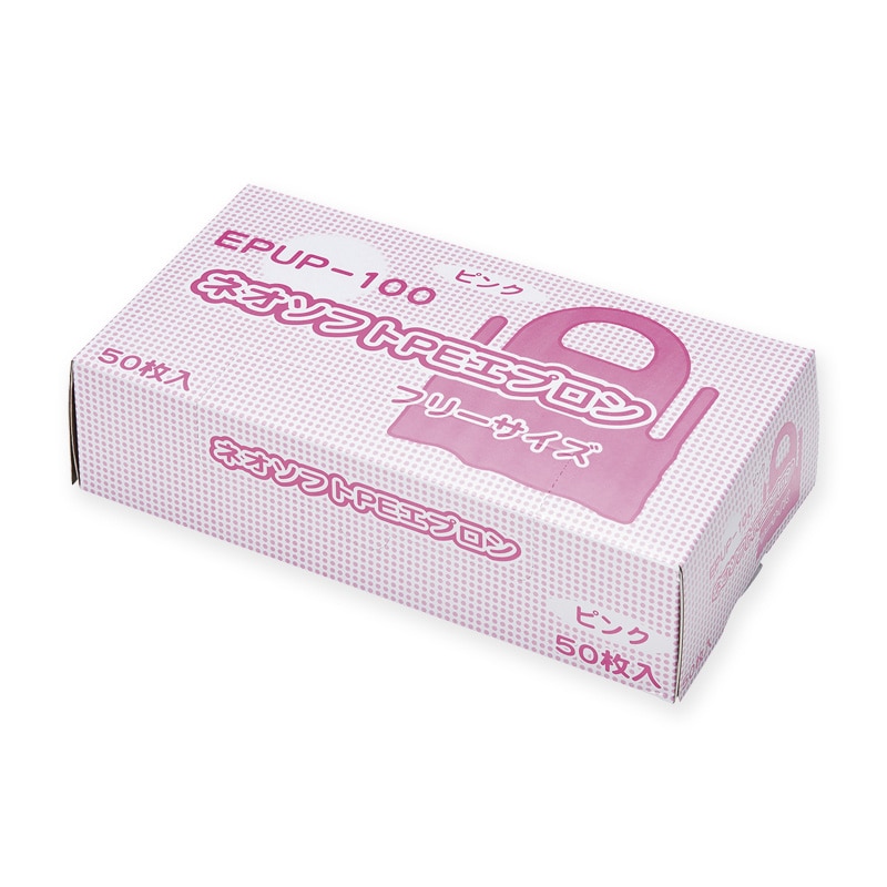 【直送品】 メディテックジャパン ネオソフトPEエプロン フリーサイズ EPUP－100　ピンク 50枚/箱（ご注文単位20箱）