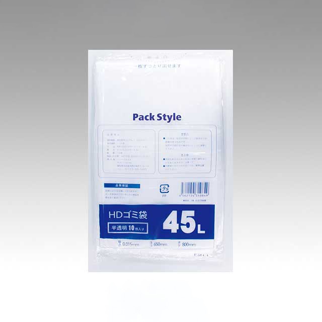 【直送品】 PS　HDゴミ袋　PSH－1 45L　厚み：0．015mm  10枚/袋（ご注文単位50袋）