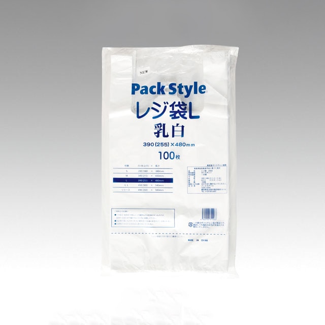 PS　レジ袋 L 乳白 100枚/袋（ご注文単位10袋）【直送品】