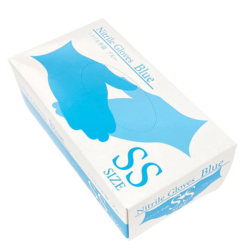 【直送品】 シンメイ ニトリル手袋 SS SHM005　ブルー 1箱（ご注文単位30箱）