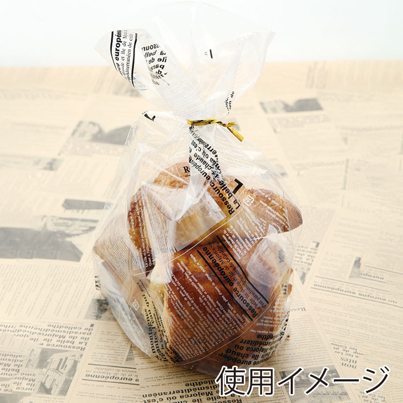 大阪ポリヱチレン販売 菓子パン袋 IP底マチ袋 8939 ヨーロピアン 白黒 100枚