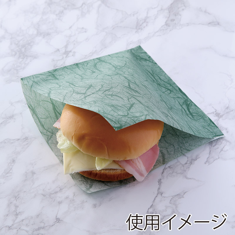 【直送品】 大阪ポリエチレン販売株式会社 麦包ラミバーガー袋 No．142　G　グリーン 6560 500枚/袋（ご注文単位4袋）
