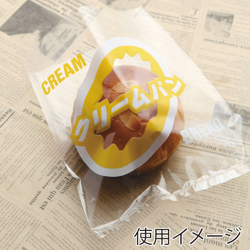 大阪ポリヱチレン販売 パン袋 レトロ調 No.40 4041 クリームパン 100枚