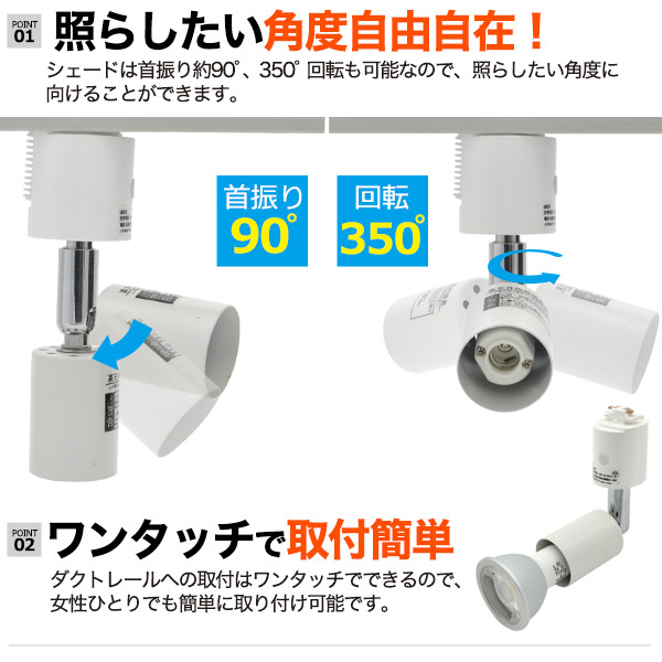 直送品】 プラタ 調光対応 配ダク用LEDスポット E11 昼白色 広角 D28