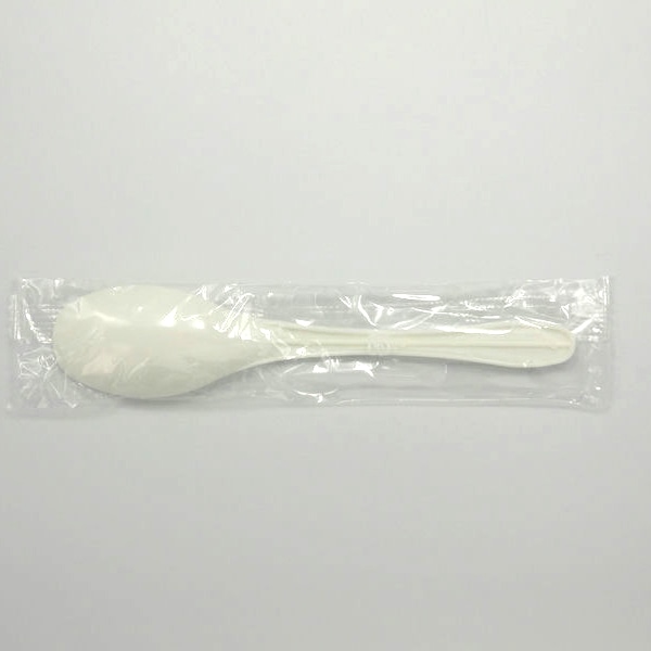 【直送品】 ホウケン産業 プラスチックスプーン　14cm 単袋　アイボリー 100本/袋（ご注文単位30袋）