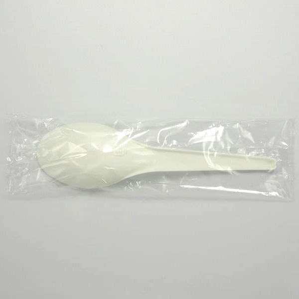 【直送品】 ホウケン産業 プラスチックレンゲ　14cm 単袋　アイボリー 100本/袋（ご注文単位25袋）