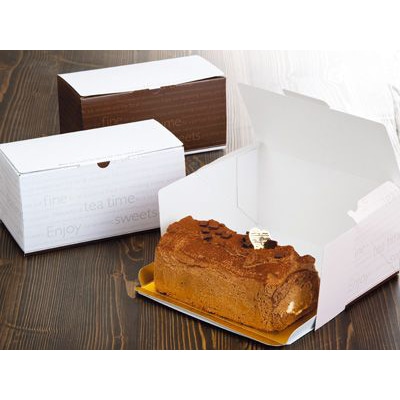【直送品】 cotta ケーキ箱　サヴールロール　トレーなし  59442　ブラウン 10枚/袋（ご注文単位20袋）