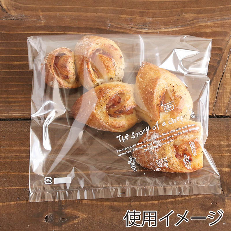 【直送品】 cotta 菓子パン袋　シェフストーリータウン　M  92823 100枚/袋（ご注文単位10袋）