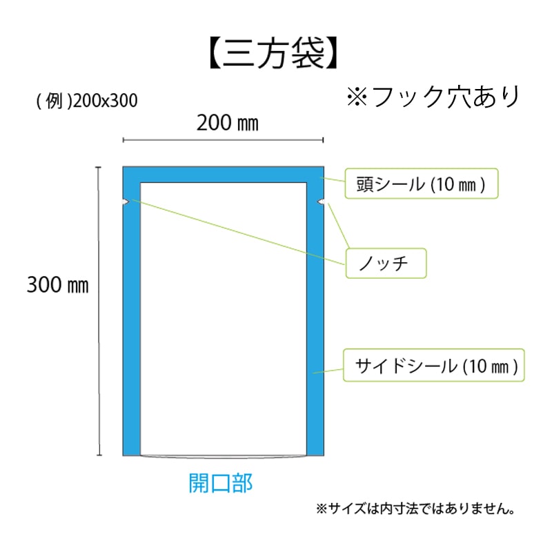 【直送品】 西村 三方袋　フック穴 SOC－F3　150×250  4500枚/箱（ご注文単位1箱）