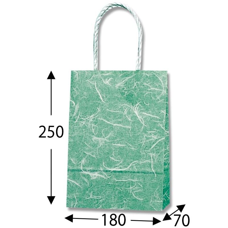HEIKO 紙袋 スムースバッグ 18-07 雲竜 緑 25枚