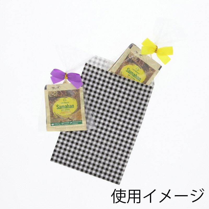 HEIKO 紙袋 柄小袋 Rタイプ R-85 ギンガムミニ 黒 200枚