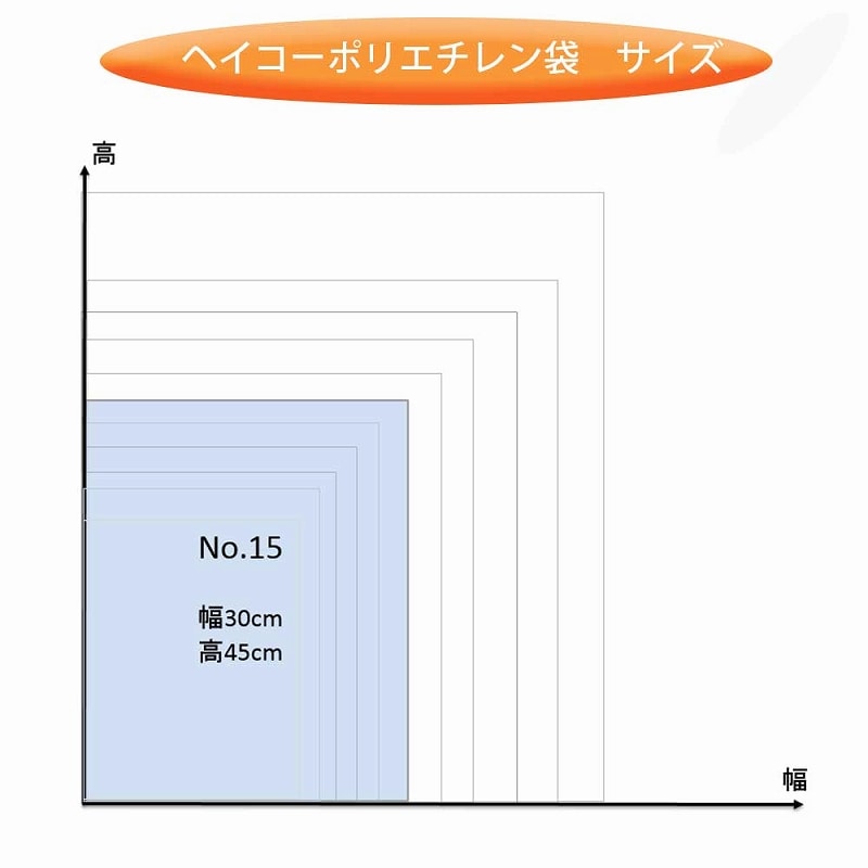 HEIKO 規格ポリ袋 ヘイコーポリエチレン袋 0.03mm厚 No.15(15号) 100枚