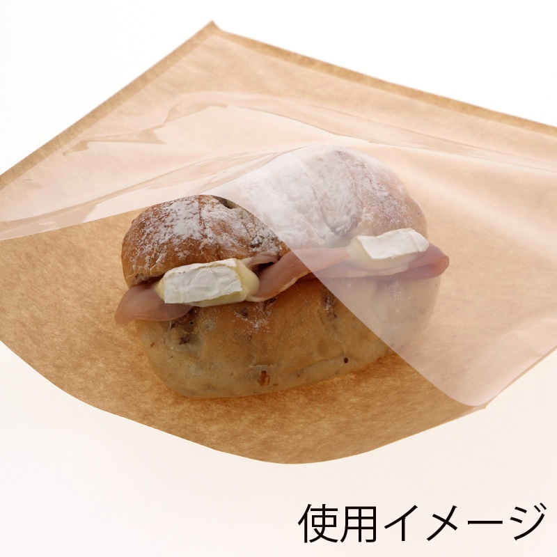 HEIKO 惣菜袋 窓付フラットバッグ 210×210 未晒 100枚