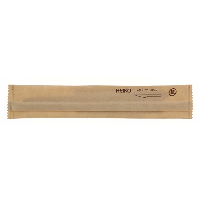 HEIKO 木製ナイフ 165mm未晒紙完封 100本