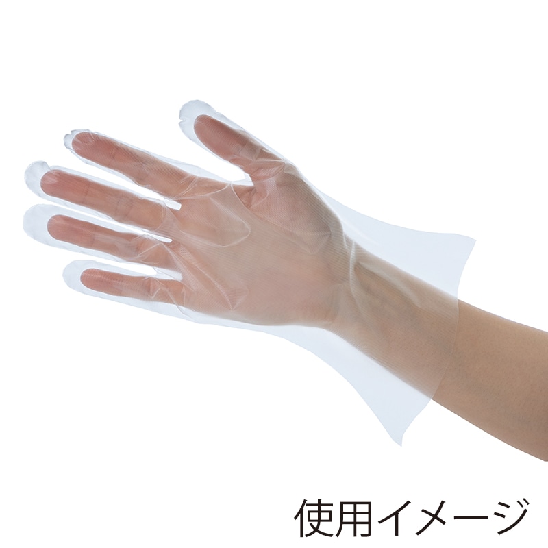 【直送品】 中部物産貿易 使い捨てポリ手袋　ポリタッチ L 半透明 100枚/箱（ご注文単位20箱）