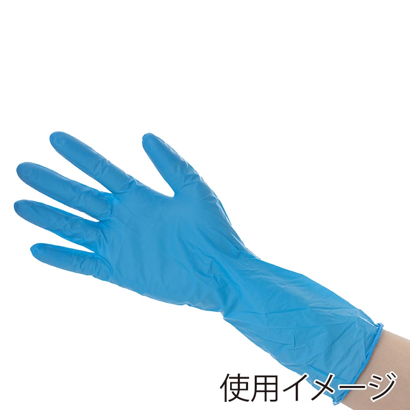 【直送品】 中部物産貿易 使い捨てニトリル手袋　セミロングブルー M NSL－300－02 100枚/箱（ご注文単位20箱）