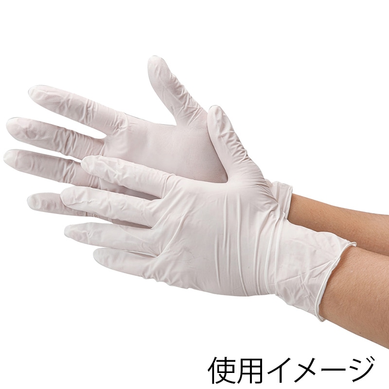 川西工業 ニトリルグローブ 使い切り極薄手袋 粉付 #2044 M ホワイト 100枚
