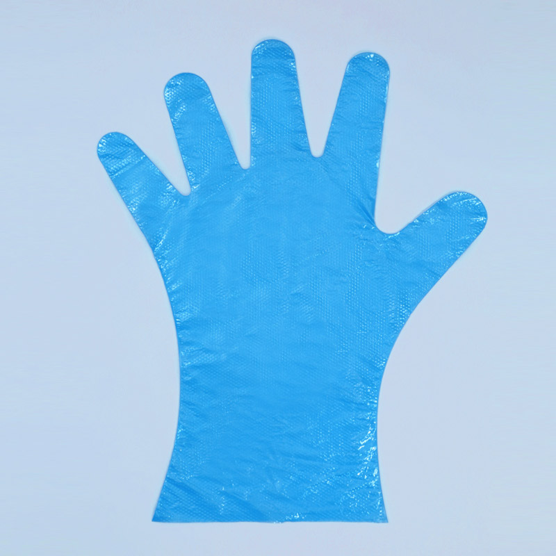 川西工業 ポリグローブ ポリエチレン手袋 カタエンボス #2016 L  ブルー100枚