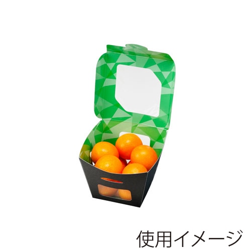 【直送品】 エフピコチューパ サラダ・フルーツ容器　紙ベジ 95角　FSM 黒 50枚/袋（ご注文単位12袋）