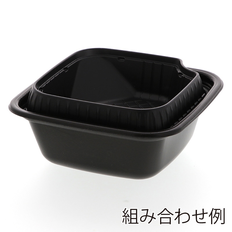 リスパック 丼容器 正角丼 中皿 黒 50枚