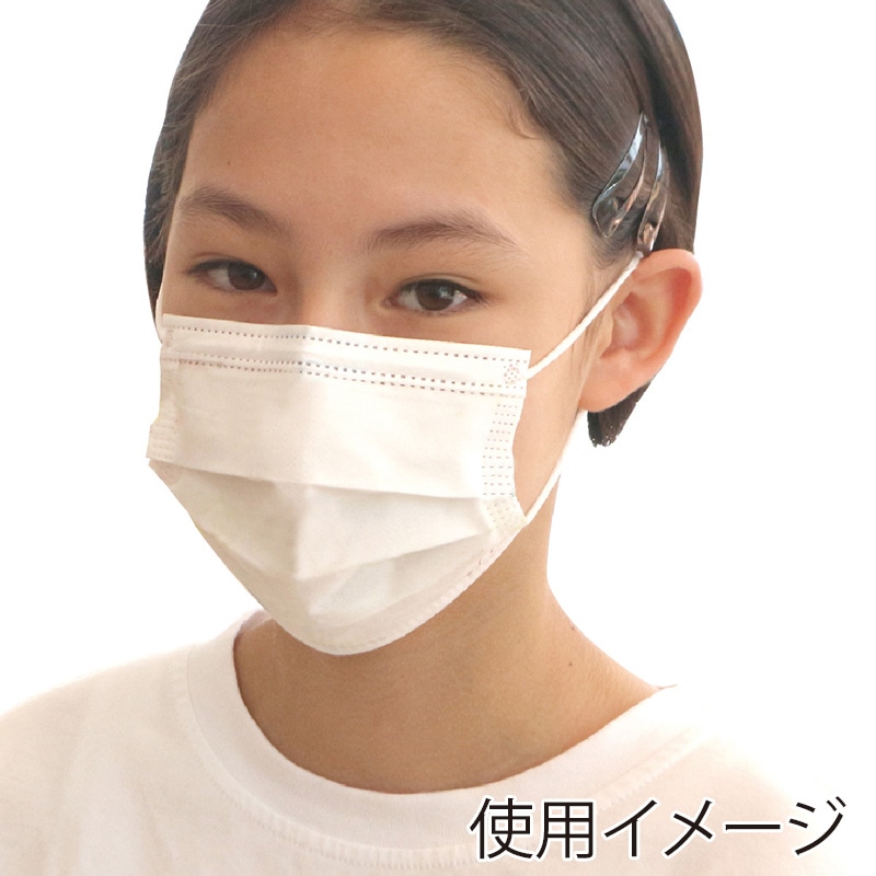 【直送品】 カーボーイ 子供用マスク 25枚入 FM－58　ホワイト 1箱（ご注文単位1箱）