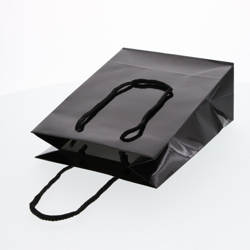HEIKO 紙袋 ブライトバッグ T-3 黒(グロスPP貼り) 10枚