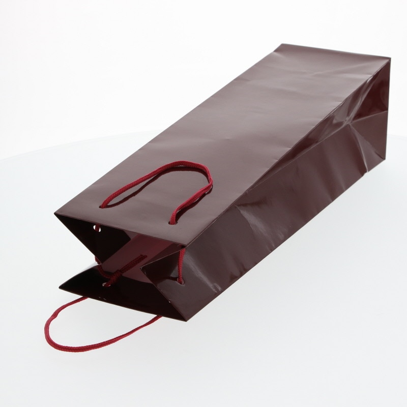 HEIKO 紙袋 ブライトバッグ ワイン1本用 エンジ 10枚