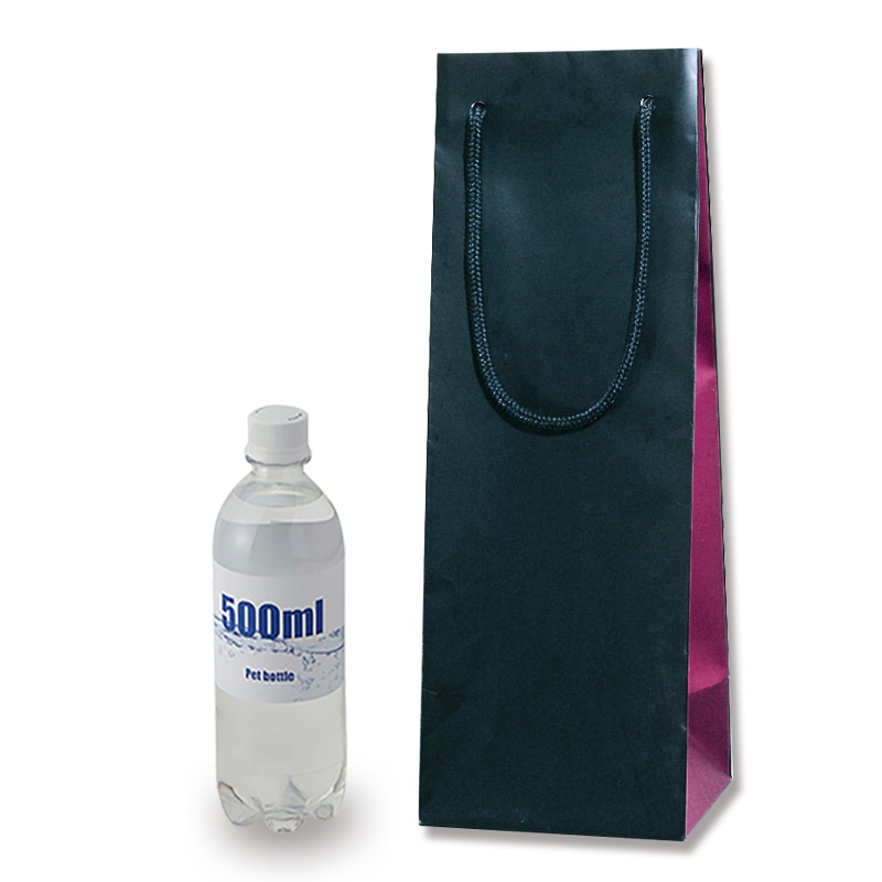 HEIKO 紙袋 ブライトバッグ ワインLL 黒×ワイン 10枚