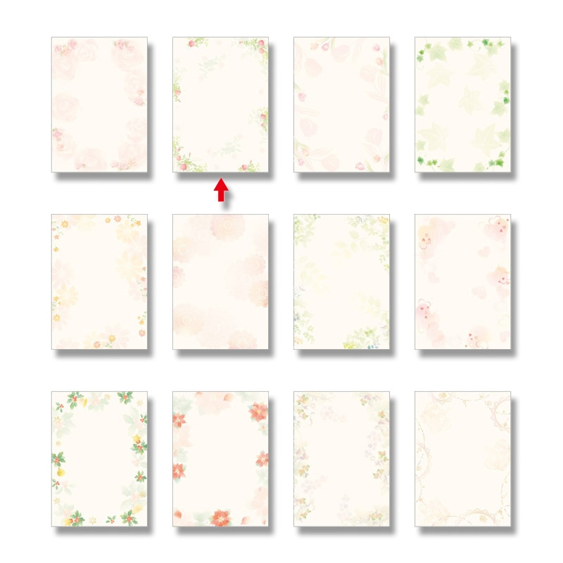 【直送品】 ササガワ 洋柄OA用紙　デザインペーパーフラール A4サイズ　1冊10枚入り 4－3001　ガーデン 1冊（ご注文単位5冊）