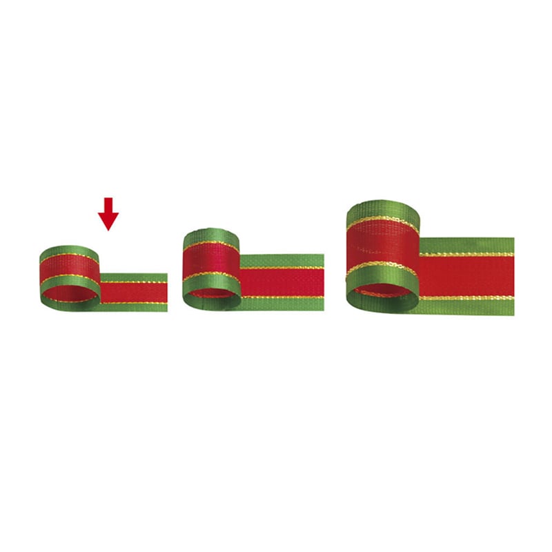 【直送品】 ササガワ リボン　クリスマス用 赤緑　12mm 50－7204 1巻（ご注文単位1巻）