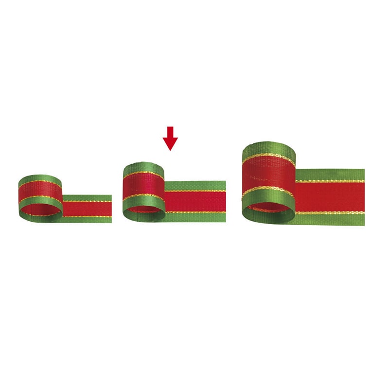 【直送品】 ササガワ リボン　クリスマス用 赤緑　18mm 50－7404 1巻（ご注文単位1巻）